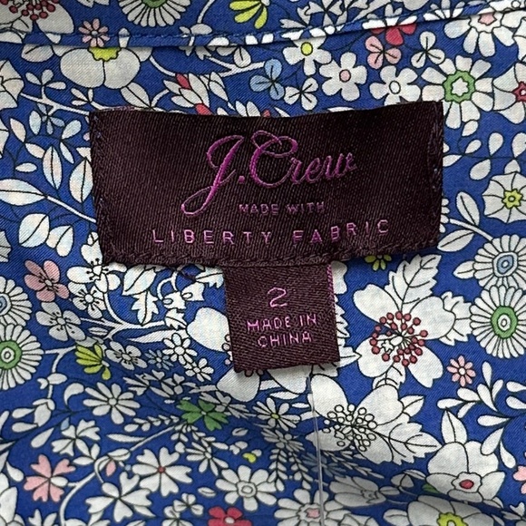 J. Crew NWT Liberty fabrics button down blue size 2 - Picture 5 of 6